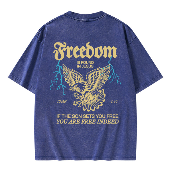 Freedom Is Found In Jesus Christian Washed T-Shirt