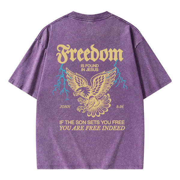 Freedom Is Found In Jesus Christian Washed T-Shirt