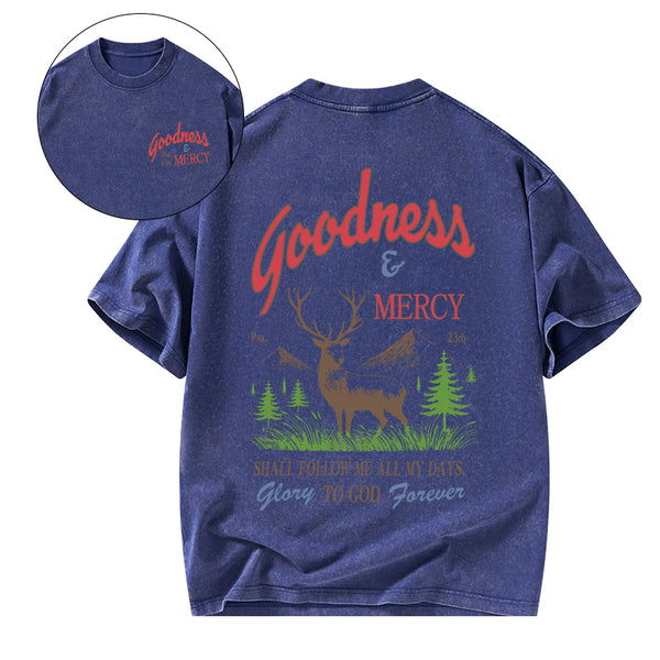 Goodness And Mercy Christian Washed T-Shirt