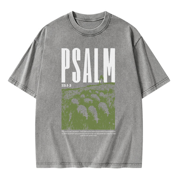 The Lord Is My Shepherd Christian Washed T-Shirt