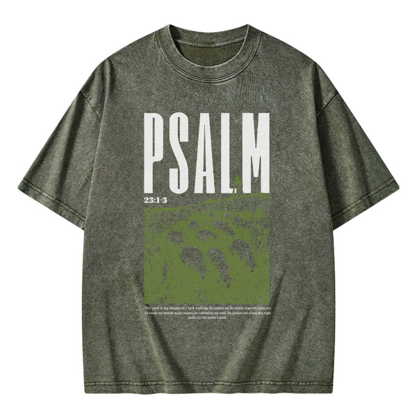 The Lord Is My Shepherd Christian Washed T-Shirt
