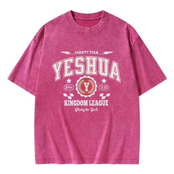 Yeshua Kingdom League Christian Washed T-Shirt