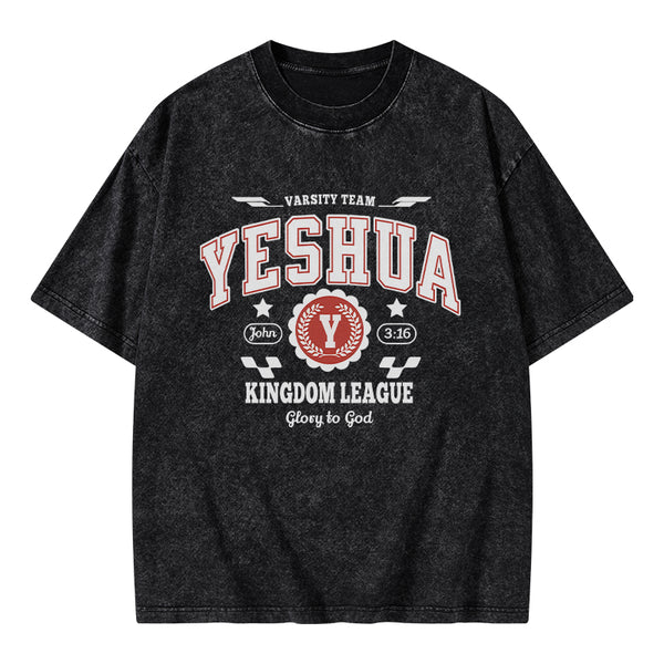 Yeshua Kingdom League Christian Washed T-Shirt