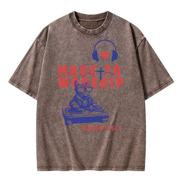 Made To Worship Christian Washed T-Shirt
