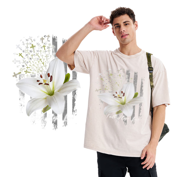 Faith Hope Love Christian Washed T-Shirt