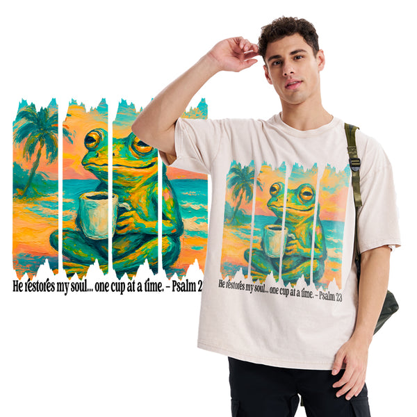 He Restore My Soul Christian Washed T-Shirt