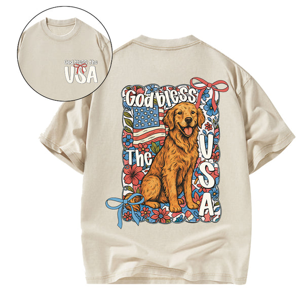 God Blessed The USA Christian Washed T-Shirt