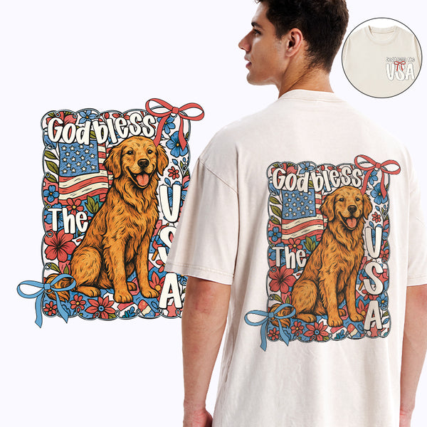 God Blessed The USA Christian Washed T-Shirt