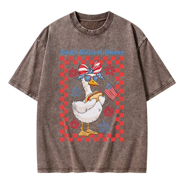 God's Silliest Goose Christian Washed T-Shirt