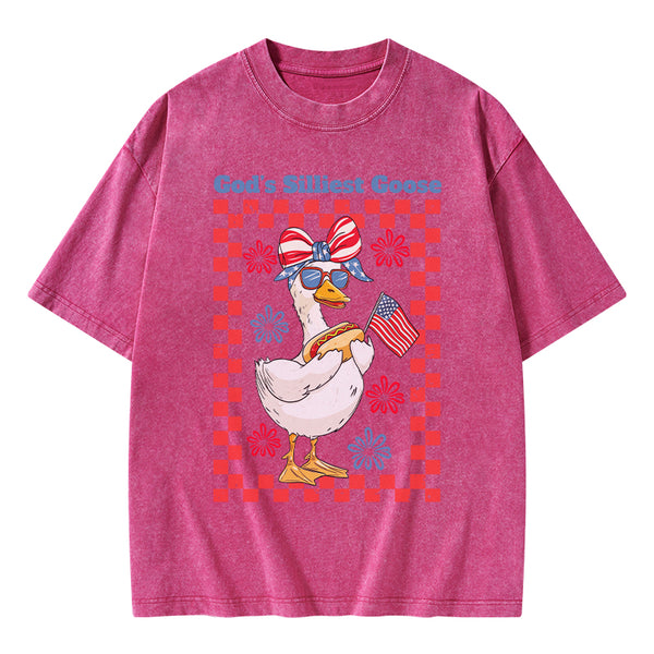 God's Silliest Goose Christian Washed T-Shirt