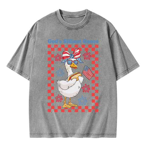 God's Silliest Goose Christian Washed T-Shirt