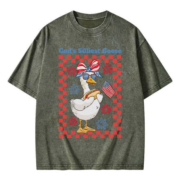 God's Silliest Goose Christian Washed T-Shirt