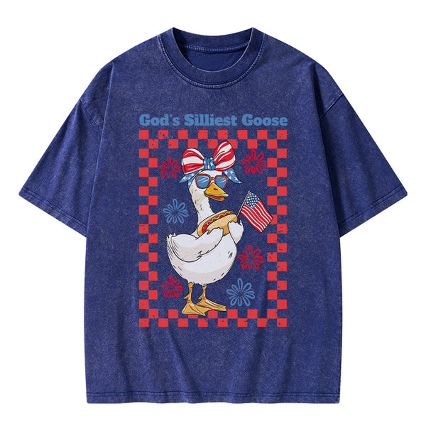 God's Silliest Goose Christian Washed T-Shirt