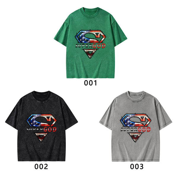 Super God Christian Washed T-Shirt