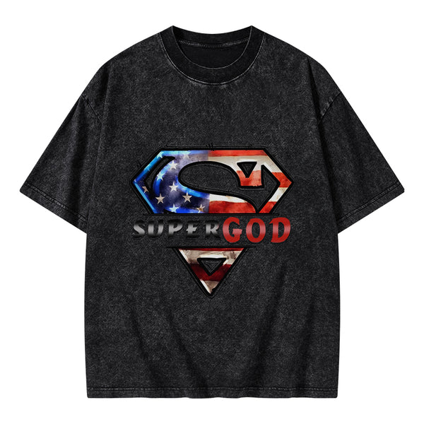 Super God Christian Washed T-Shirt