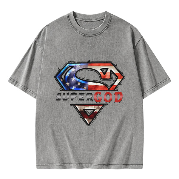 Super God Christian Washed T-Shirt