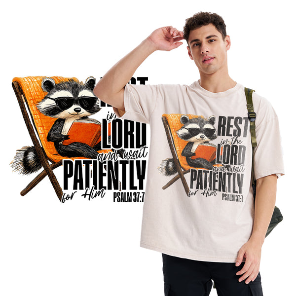 Rest In The Lord And Wait Patiently Christian Washed T-Shirt