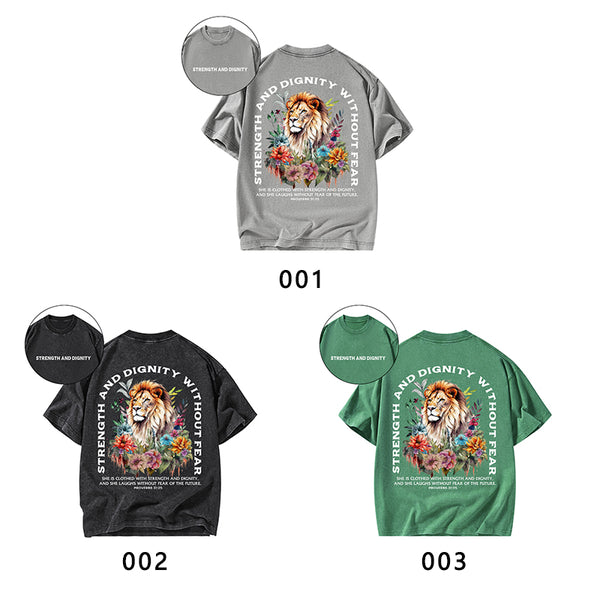 Strength And Dignity Without Fear Christian Washed T-Shirt