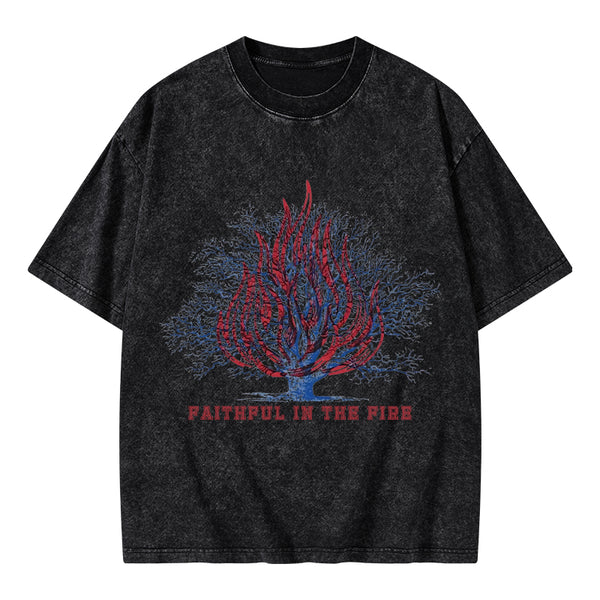 Faithful In The Fire Christian Washed T-Shirt