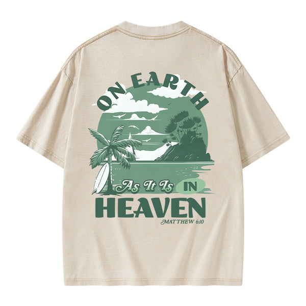 On Earth As It Is In Heaven Christian Washed T-Shirt
