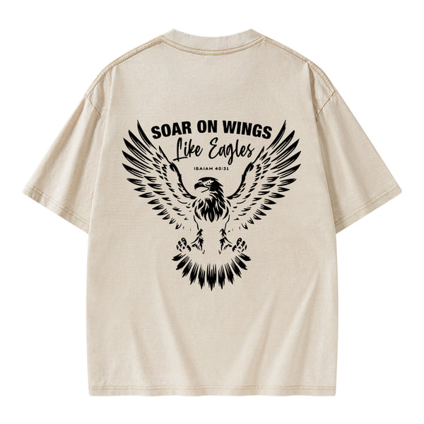 Soar On Wings Christian Washed T-Shirt
