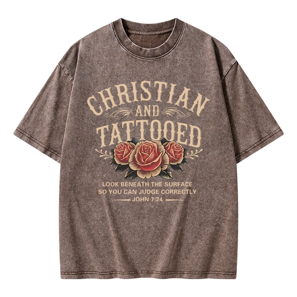 Christian And Tattooed Christian Washed T-Shirt