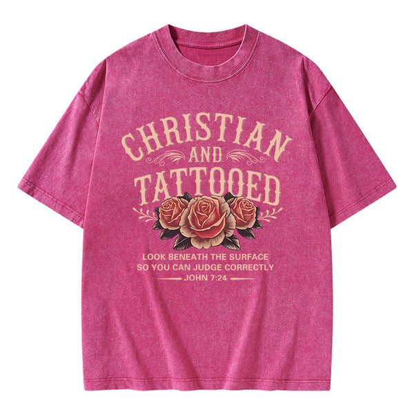 Christian And Tattooed Christian Washed T-Shirt