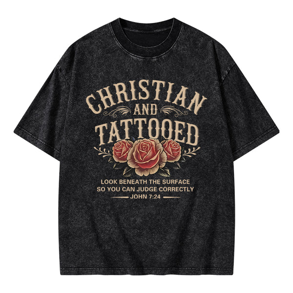 Christian And Tattooed Christian Washed T-Shirt