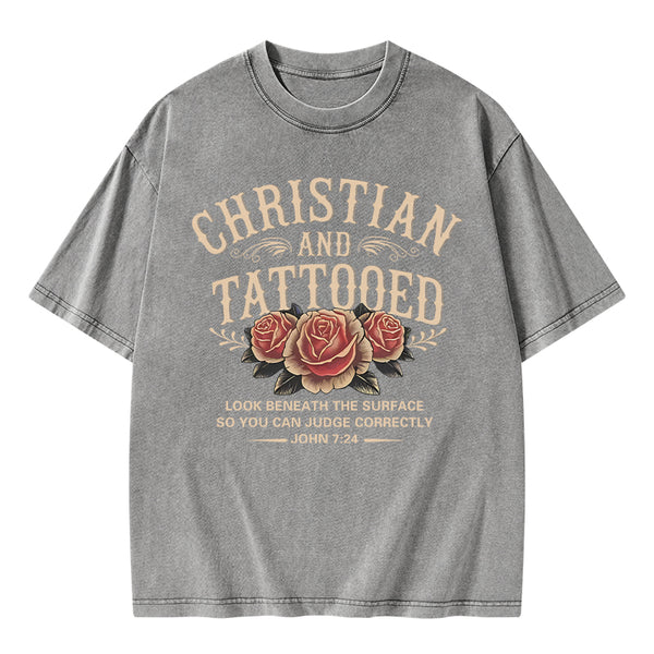 Christian And Tattooed Christian Washed T-Shirt