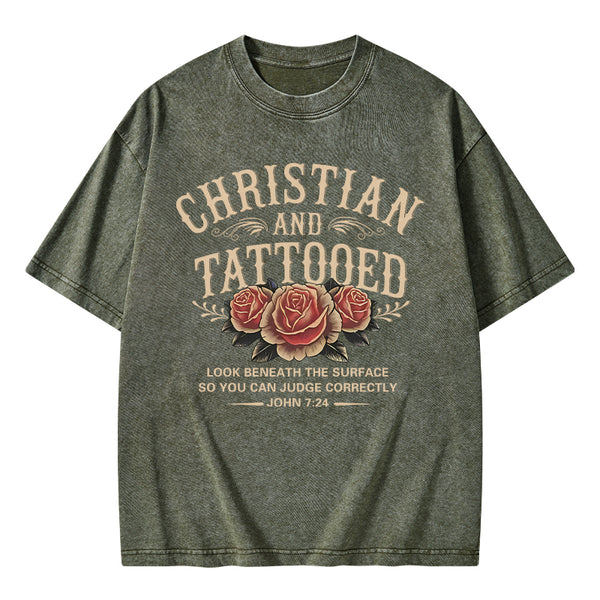 Christian And Tattooed Christian Washed T-Shirt