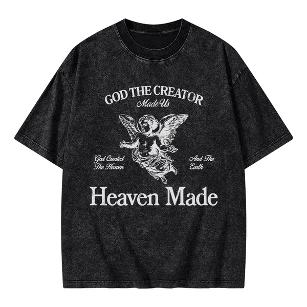 God The Creator Made Us Christian Washed T-Shirt
