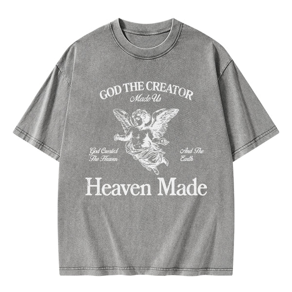 God The Creator Made Us Christian Washed T-Shirt