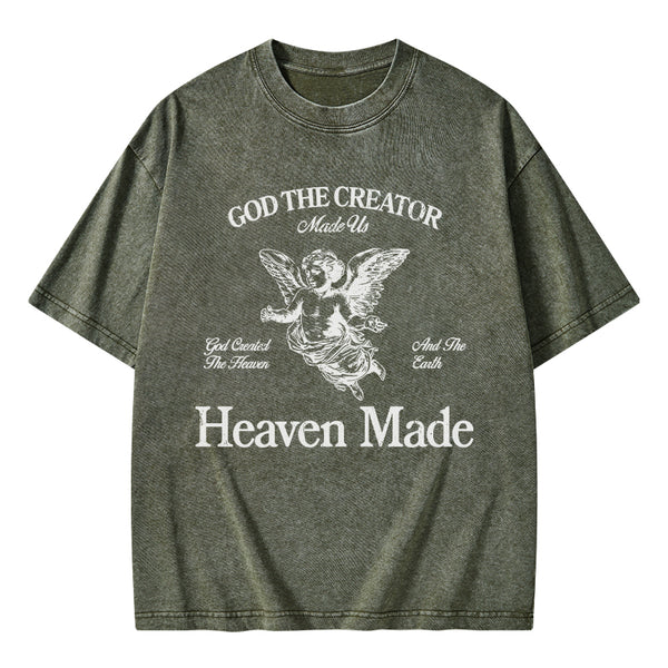 God The Creator Made Us Christian Washed T-Shirt