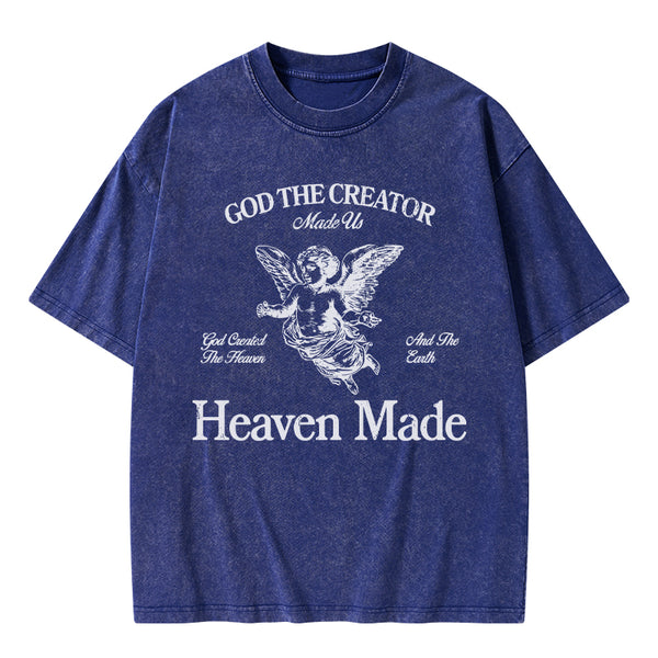 God The Creator Made Us Christian Washed T-Shirt