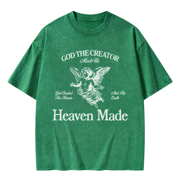 God The Creator Made Us Christian Washed T-Shirt