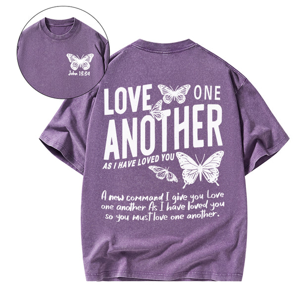 Love One Another As I Have Loved You Christian Washed T-Shirt