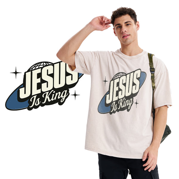 Jesus Is King Christian Washed T-Shirt