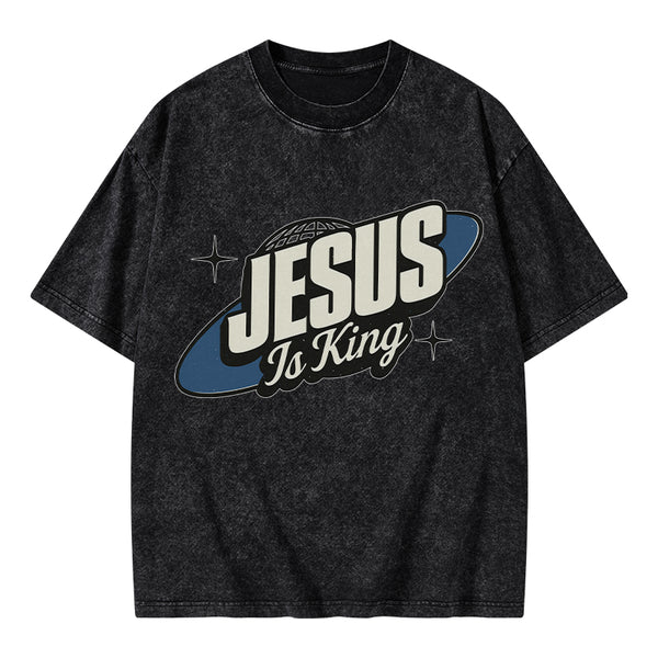 Jesus Is King Christian Washed T-Shirt