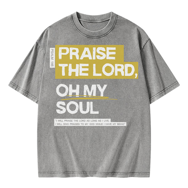 Praise The Lord Christian Washed T-Shirt