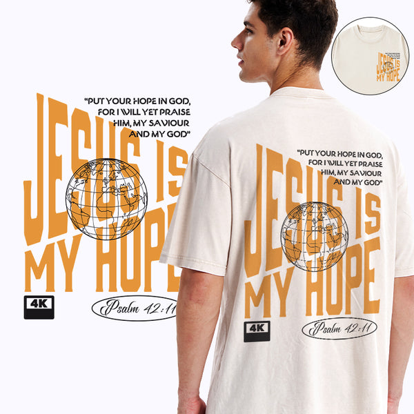 Jesus Is My Hope Christian Washed T-Shirt