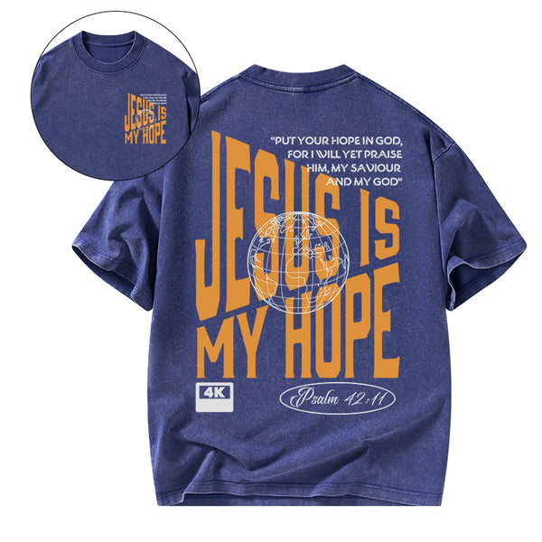 Jesus Is My Hope Christian Washed T-Shirt