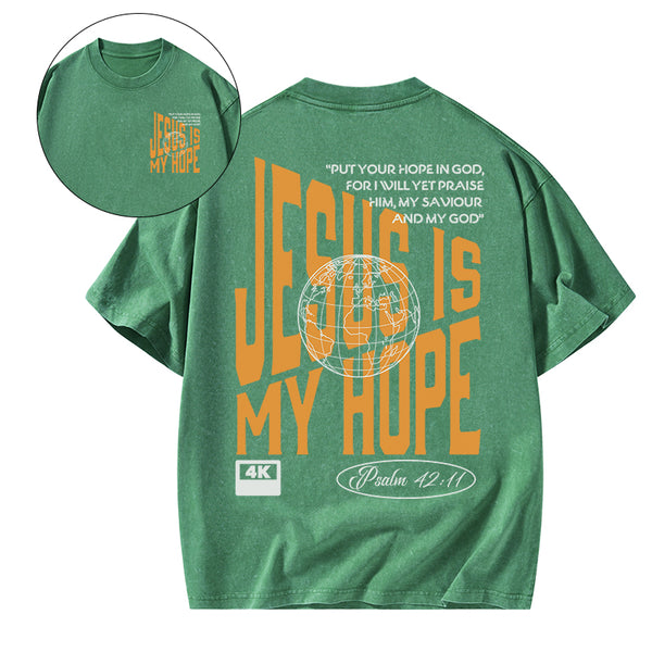 Jesus Is My Hope Christian Washed T-Shirt
