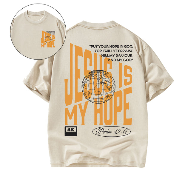 Jesus Is My Hope Christian Washed T-Shirt