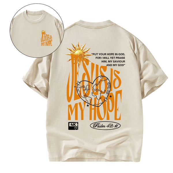 Jesus Is My Hope Christian Washed T-Shirt