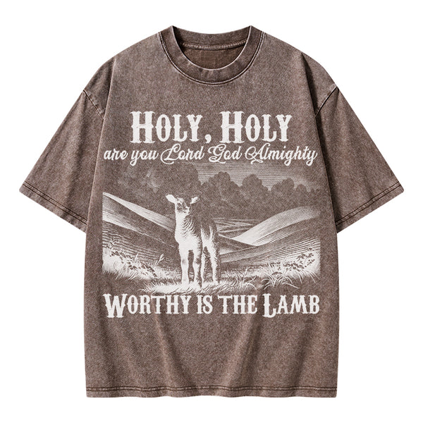 Worthy Is The Lamb Christian Washed T-Shirt