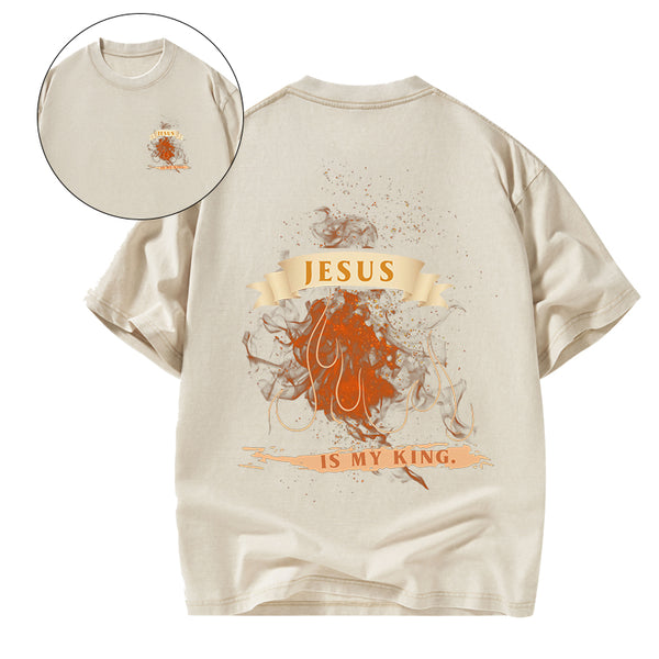 Jesus Is My King Christian Washed T-Shirt