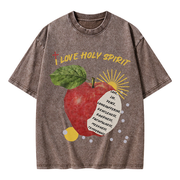 I Love Holy Spirits Christian Washed T-Shirt