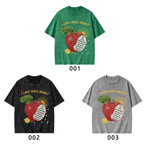 I Love Holy Spirits Christian Washed T-Shirt