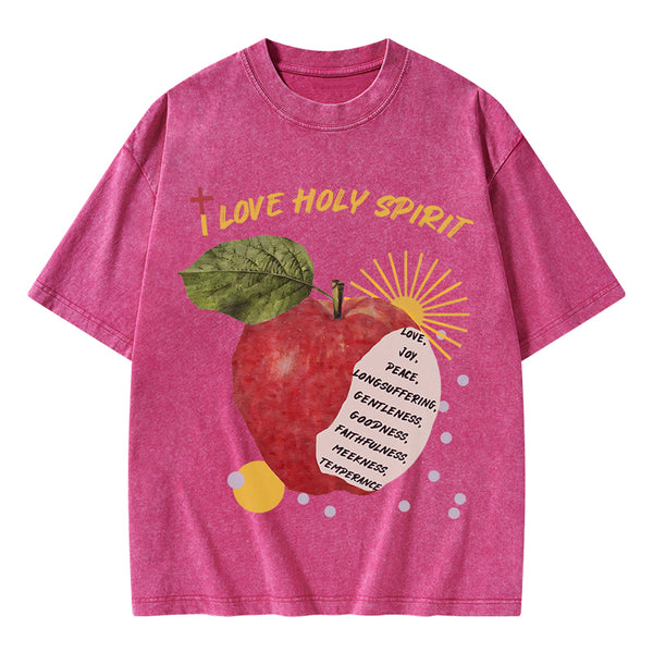 I Love Holy Spirits Christian Washed T-Shirt