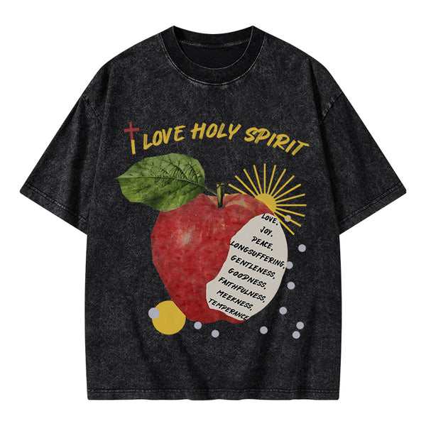 I Love Holy Spirits Christian Washed T-Shirt